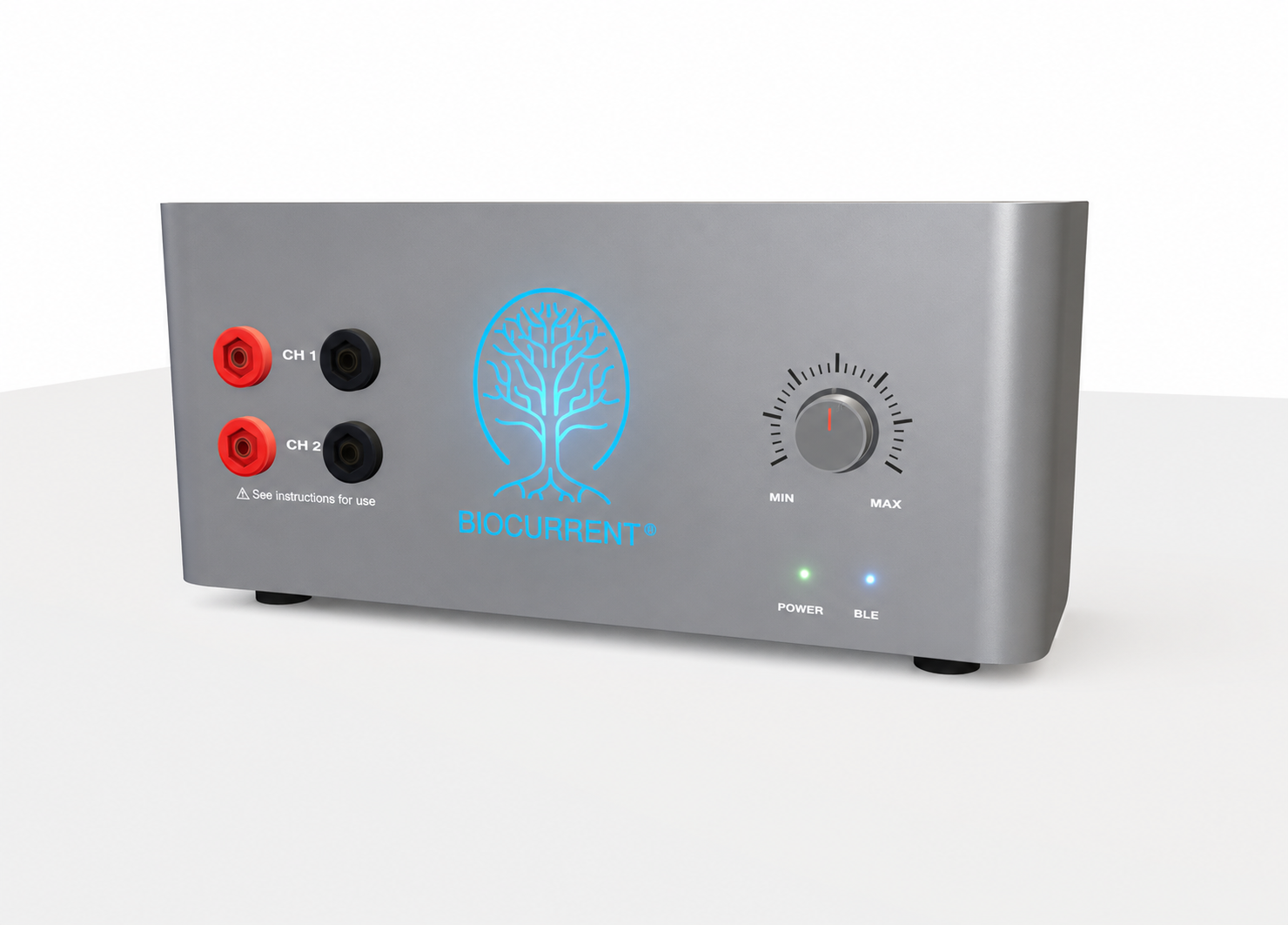 Biocurrent V6 device, front panel